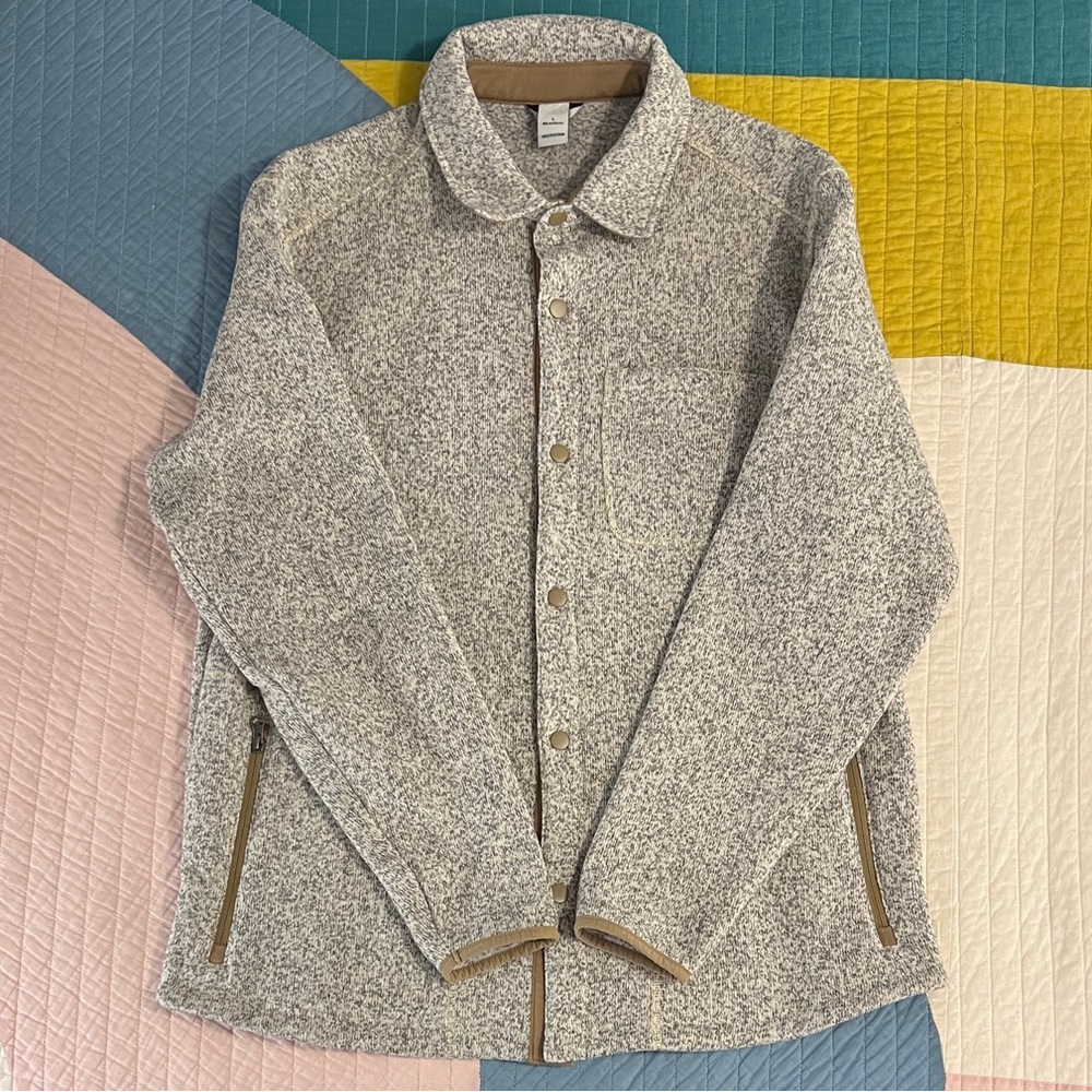 Duluth Trading Co Men’s Sweater Fleece Shirt Jac — Heathered Gray — Large